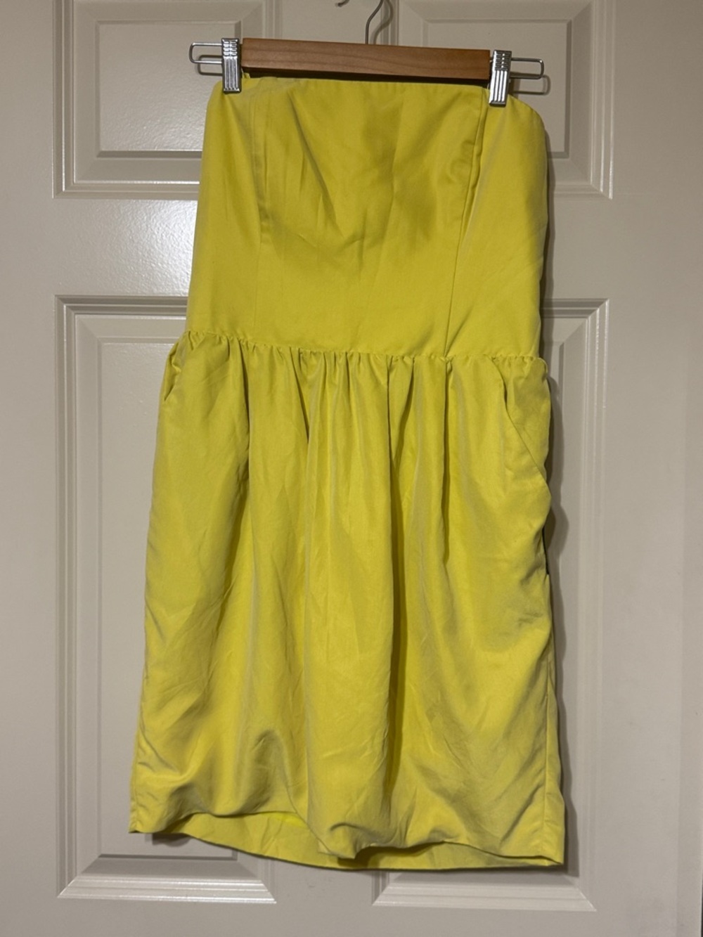 Rachel Roy yellow strapless dress Ptp 17 L 27